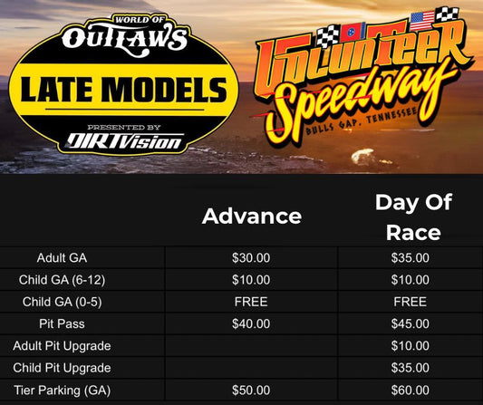 Tickets for March 13 World of Outlaws Late Model Series Event at The Gap