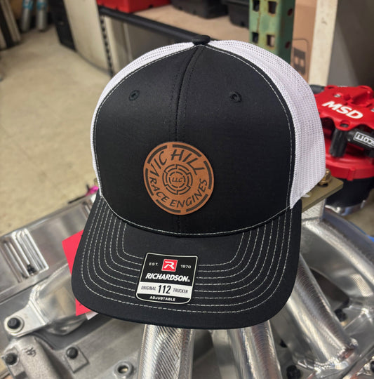 Black / White Mesh Vic Hill Circle Logo Snapback Hat