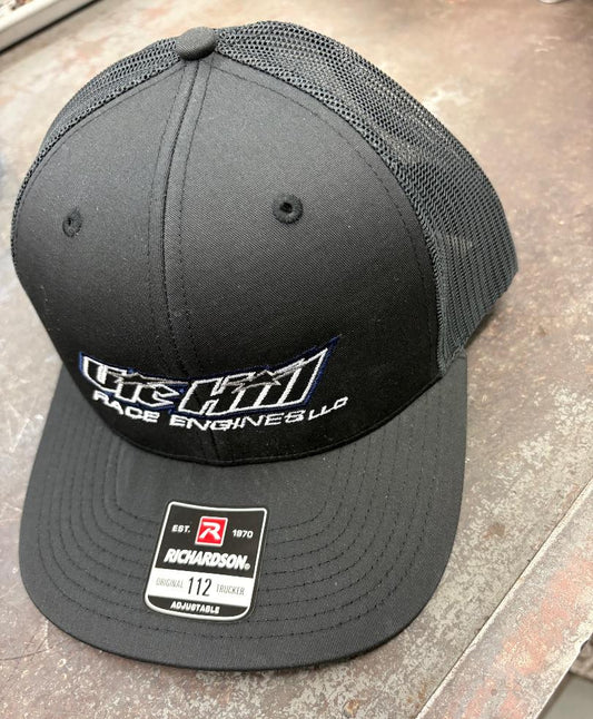 Black / Black Mesh Vic Hill Race Engines Snapback Hat