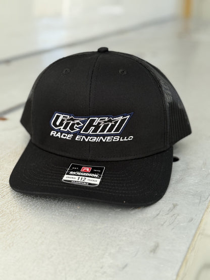 Black / Black Mesh Vic Hill Race Engines Snapback Hat