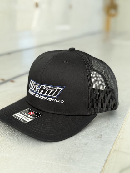 Black / Black Mesh Vic Hill Race Engines Snapback Hat