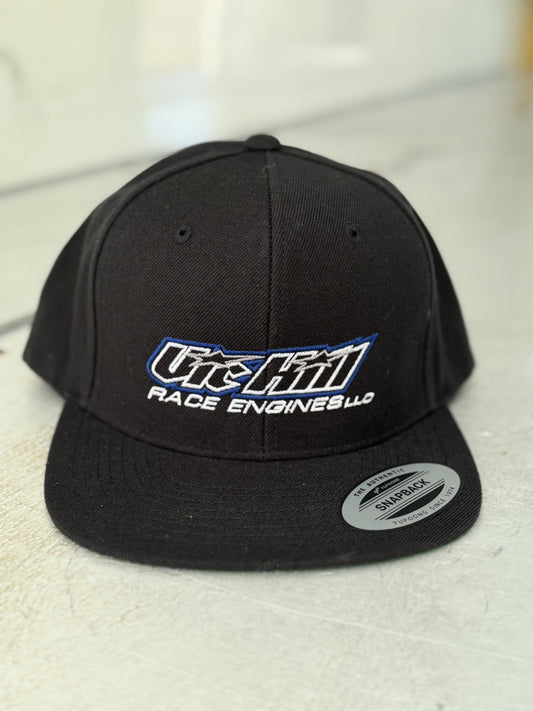 Black All Material Vic Hill Race Engines Snapback Hat