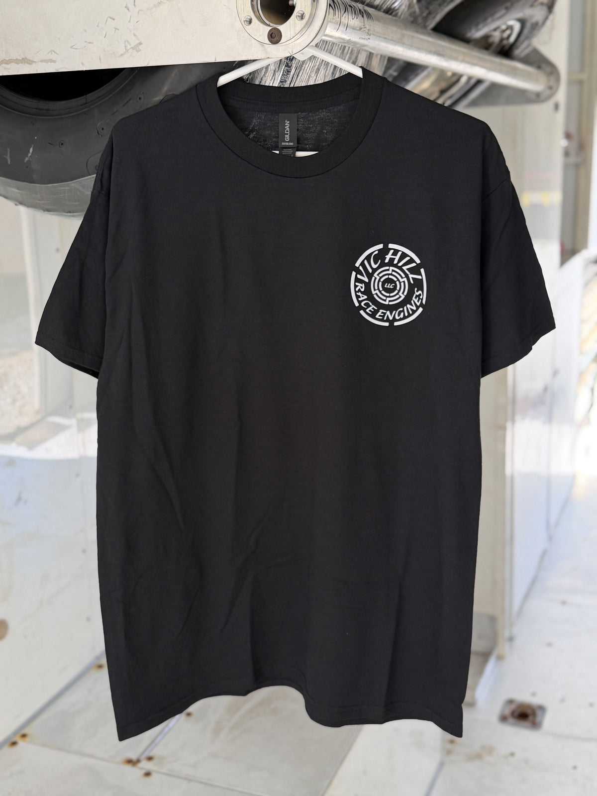 Black "Vic Hill Circle Logo" Adult Short Sleeve T-Shirt