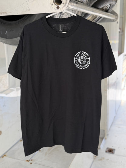 Black "Vic Hill Circle Logo" Adult Short Sleeve T-Shirt
