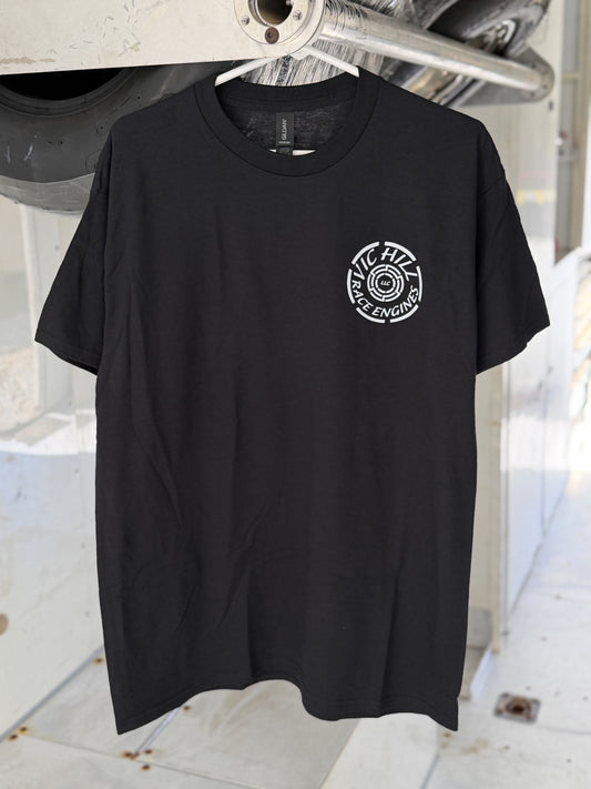 Black "Vic Hill Circle Logo" Adult Short Sleeve T-Shirt
