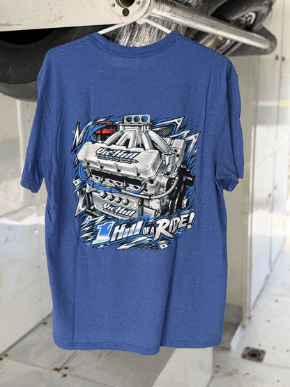 Blue "1 Hill of a Ride" Adult Short Sleeve T-Shirt
