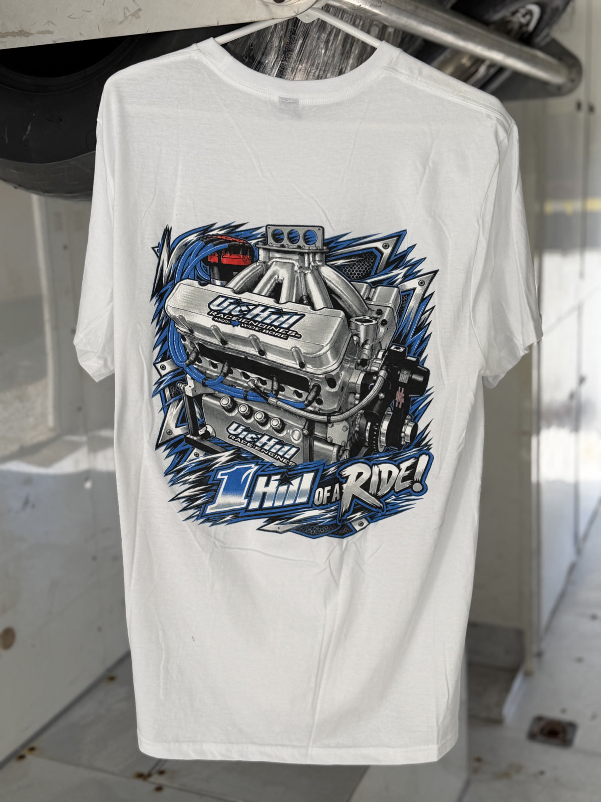 White "1 Hill of a Ride" Adult Short Sleeve T-Shirt